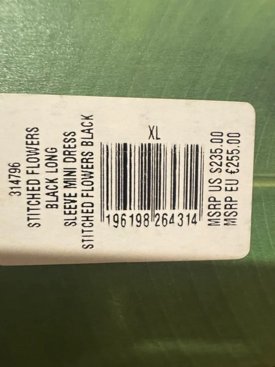 FARM Rio Black Floral Embroidered Mini Dress with Multicolor Stitching - Picture 5 of 5